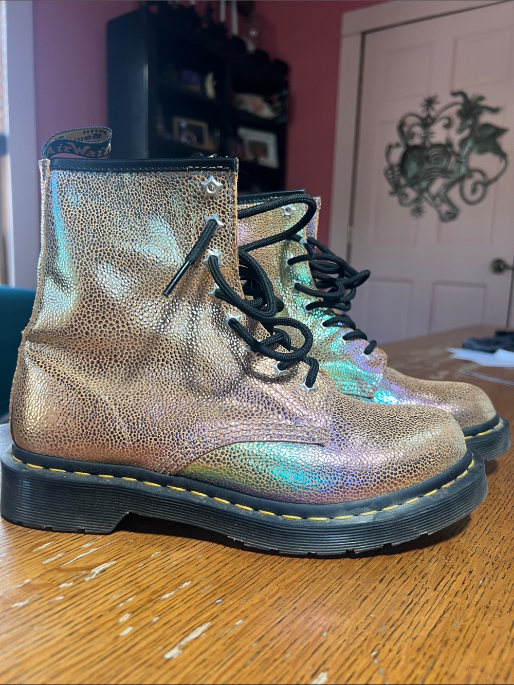 Dr. Martens Iridescent Bronze Combat Boots
